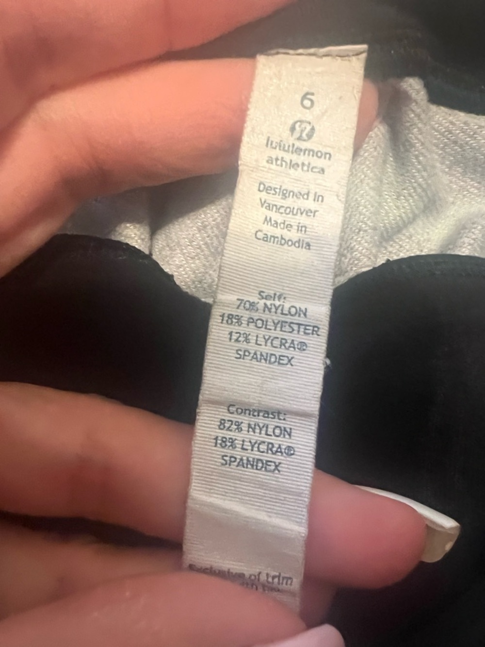 lululemon athletica Black Leggings with Light Gray Lining